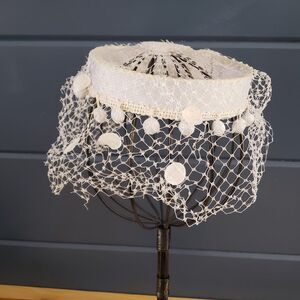 60s White Lace‎ Hat